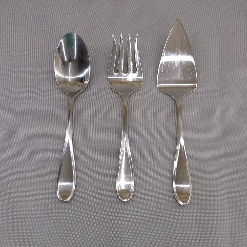 Mikasa 3 PC‎ serving Set BRAVO Spoon, Fork ,Cake Server Wedding